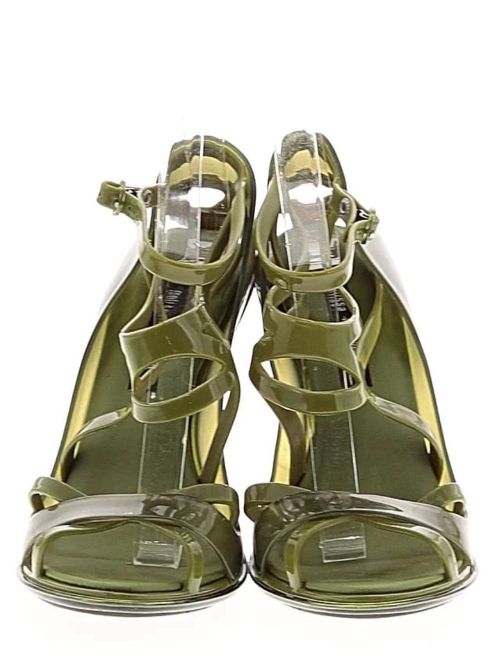 Melissa x Jean Paul Gaultier Punk Love Green Heeled Sandals Size 7 - Picture 3 of 12